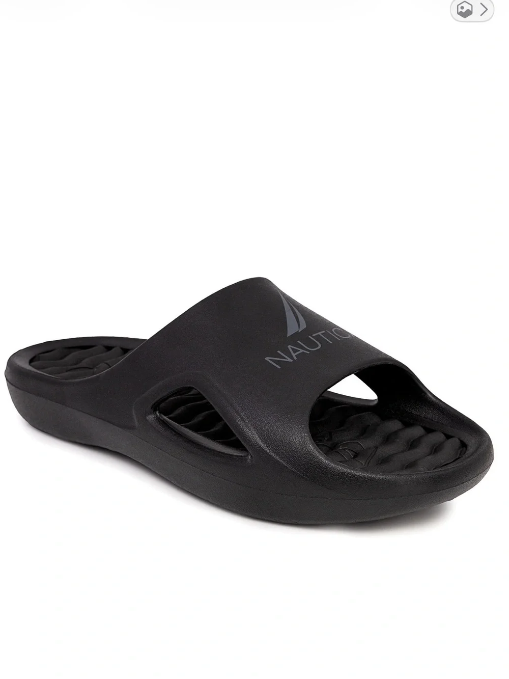 Nautica Black Logo Slide Sandals